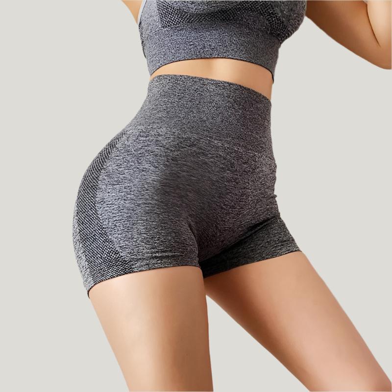 2021 Simple Soft Comfortable Yoga Shorts High Waist Breathable Nylon Breathable Tummy Control Gym Athletic Shorts for Training