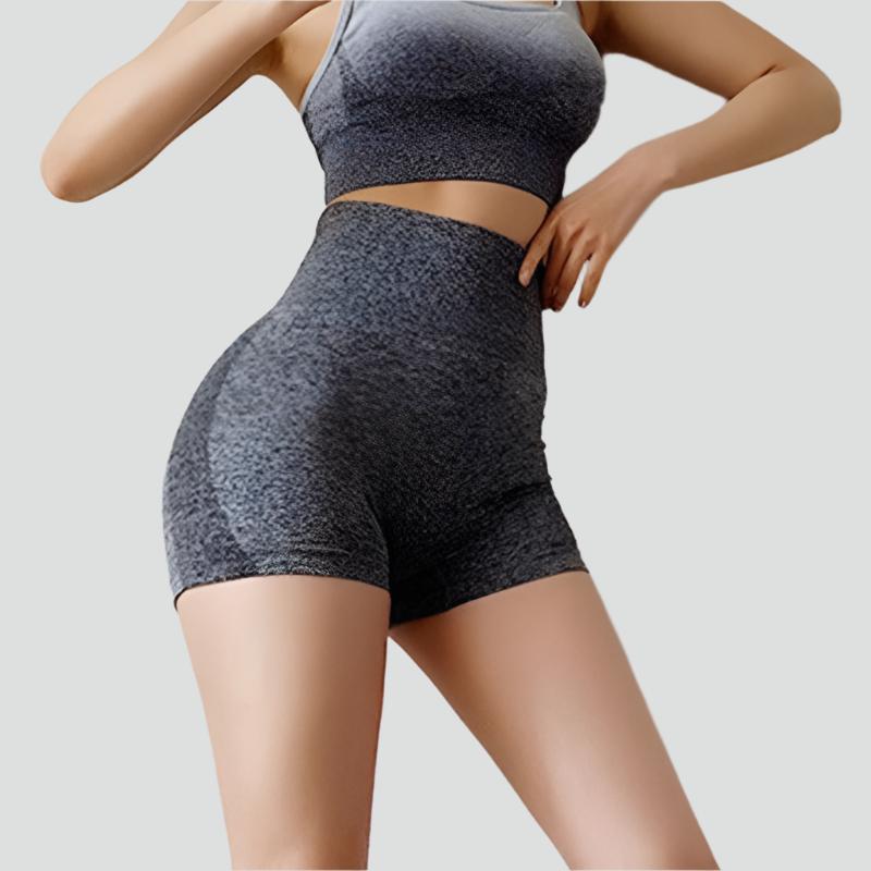 2021 Simple Soft Comfortable Yoga Shorts High Waist Breathable Nylon Breathable Tummy Control Gym Athletic Shorts for Training