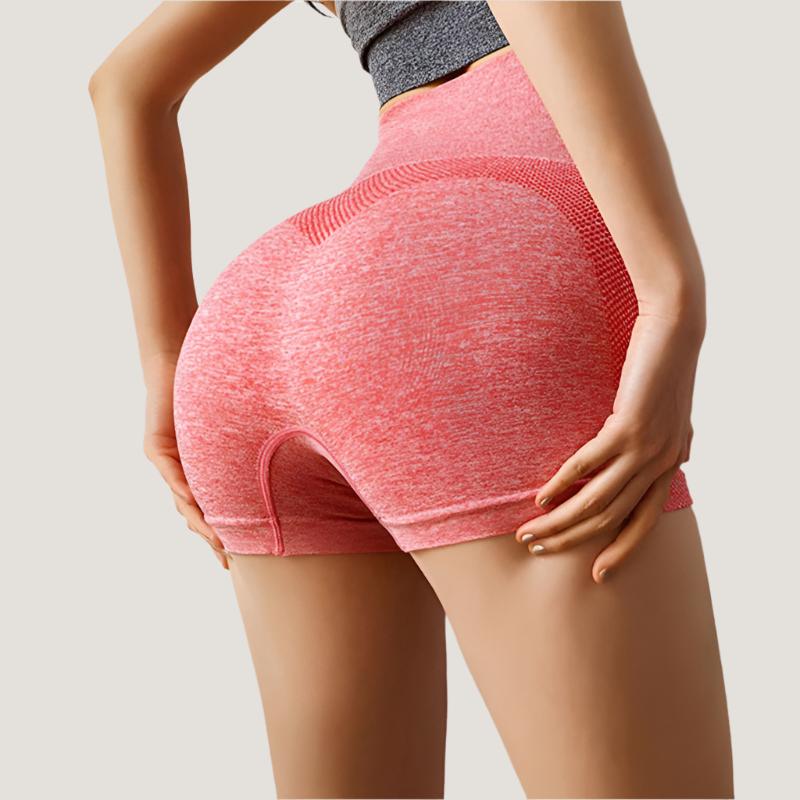 2021 Simple Soft Comfortable Yoga Shorts High Waist Breathable Nylon Breathable Tummy Control Gym Athletic Shorts for Training