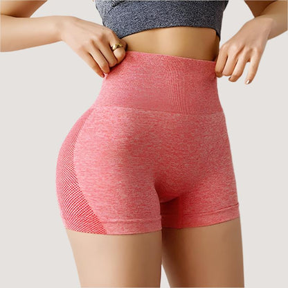 2021 Simple Soft Comfortable Yoga Shorts High Waist Breathable Nylon Breathable Tummy Control Gym Athletic Shorts for Training