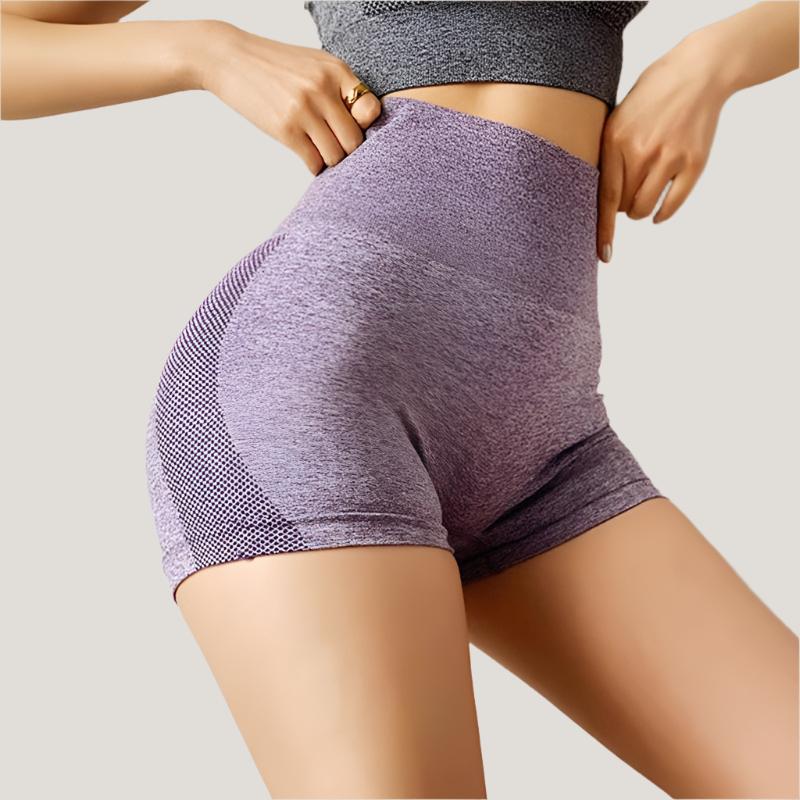 2021 Simple Soft Comfortable Yoga Shorts High Waist Breathable Nylon Breathable Tummy Control Gym Athletic Shorts for Training